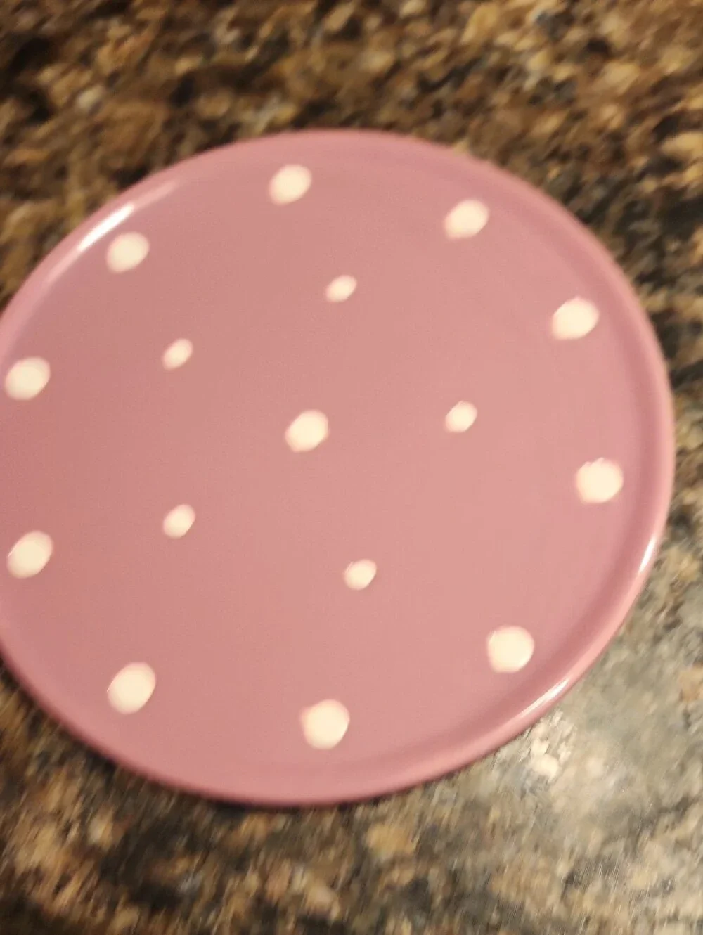 Temp-Tations Pink Polka Dot Ceramic Serving Dish W/trivet